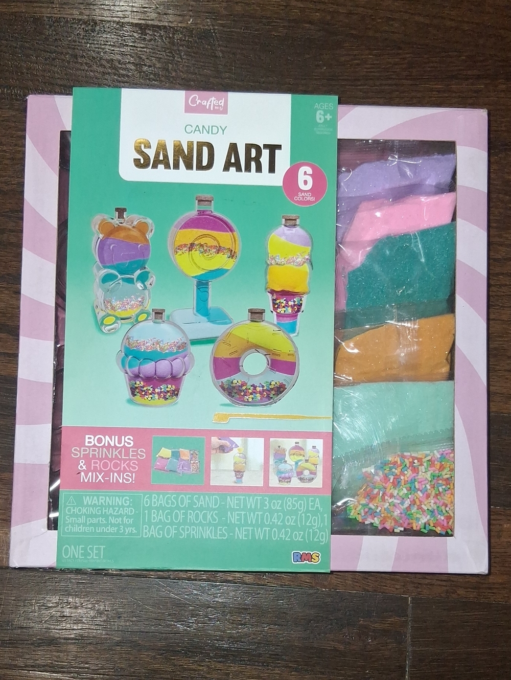 Craft Candy Sand Art Kit - Pastel Pink, Teal, Purple, Yellow, Orange